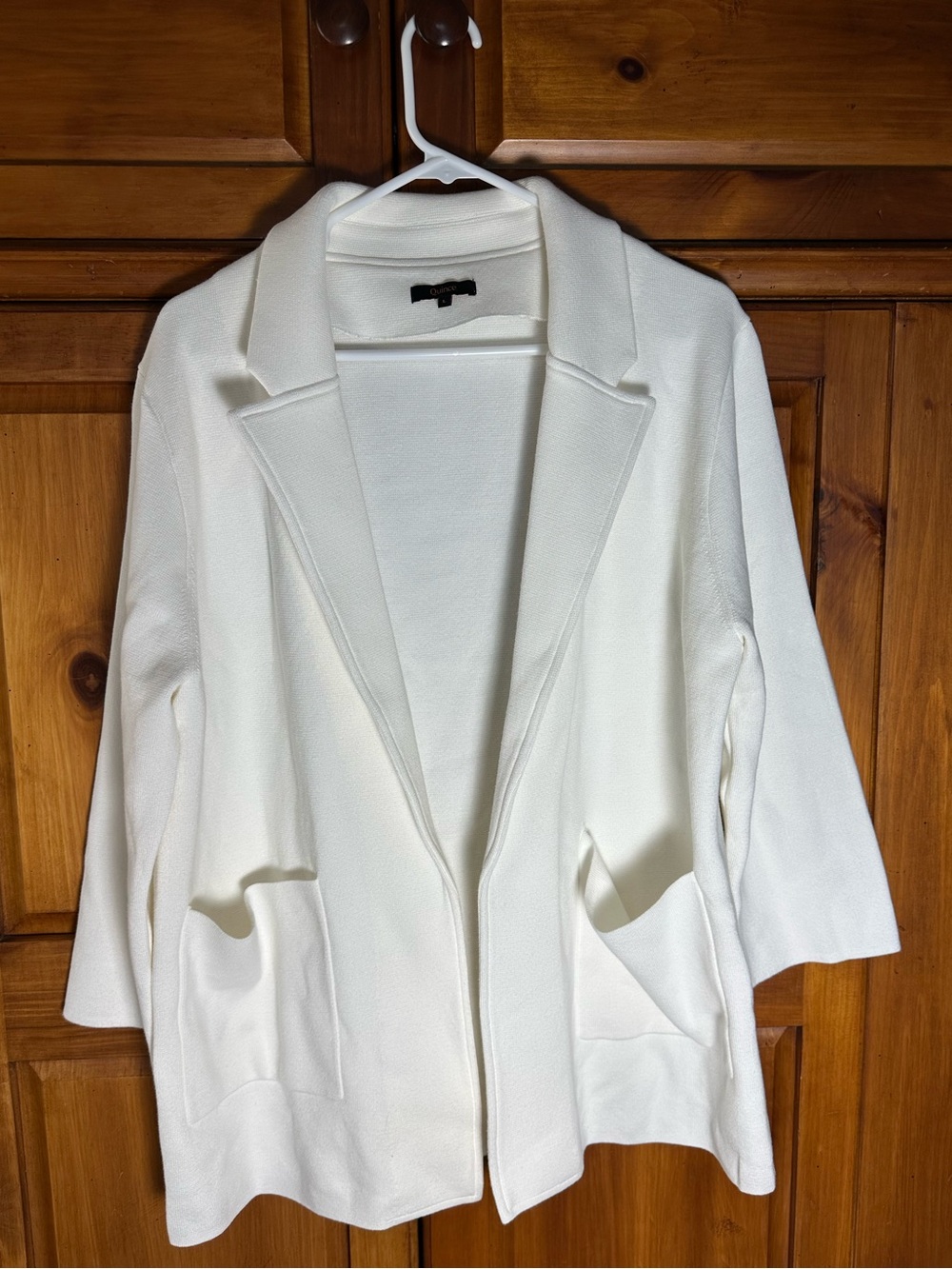 Quince Women’s Ivory Knit Blazer Cardigan